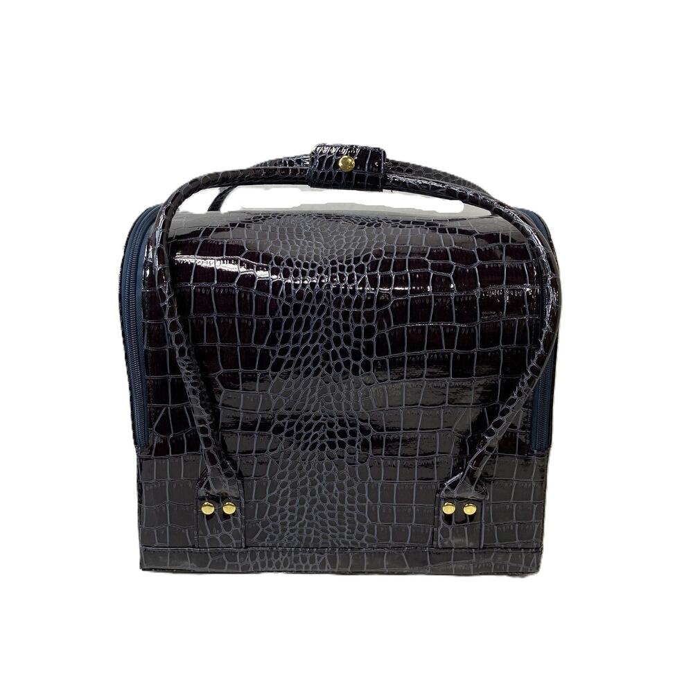 SeneGence Luxury Tiered Faux Croc Vegan Leather Travel Cosmetic Case - Picture 7 of 10